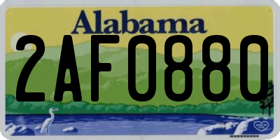 AL license plate 2AF0880