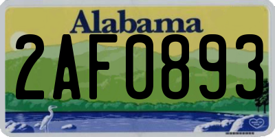 AL license plate 2AF0893