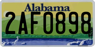 AL license plate 2AF0898