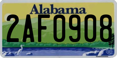 AL license plate 2AF0908