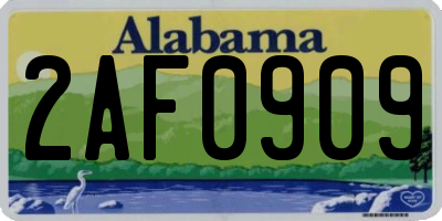 AL license plate 2AF0909