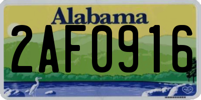 AL license plate 2AF0916