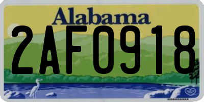 AL license plate 2AF0918
