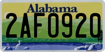 AL license plate 2AF0920