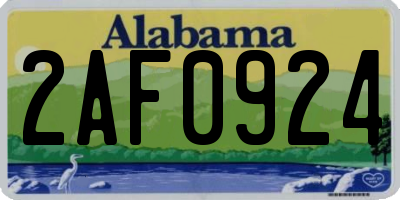 AL license plate 2AF0924