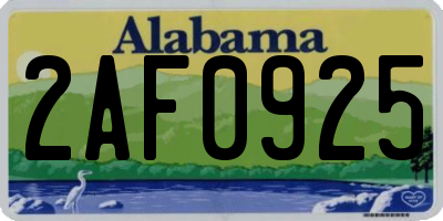 AL license plate 2AF0925