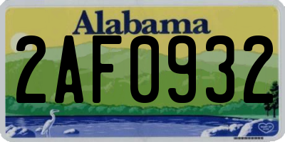 AL license plate 2AF0932