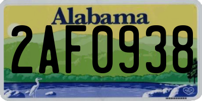 AL license plate 2AF0938