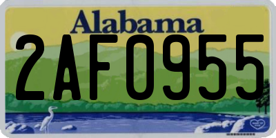 AL license plate 2AF0955