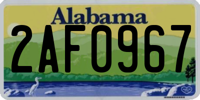 AL license plate 2AF0967