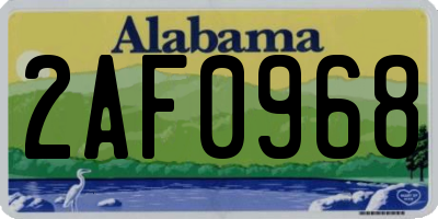 AL license plate 2AF0968