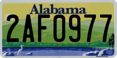 AL license plate 2AF0977