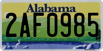 AL license plate 2AF0985