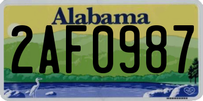 AL license plate 2AF0987