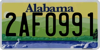 AL license plate 2AF0991