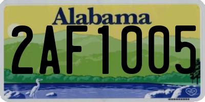 AL license plate 2AF1005