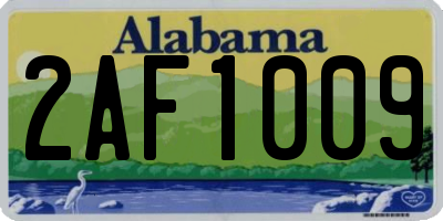 AL license plate 2AF1009