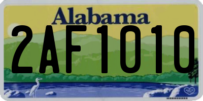 AL license plate 2AF1010