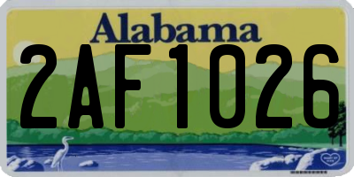 AL license plate 2AF1026