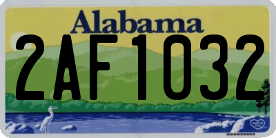 AL license plate 2AF1032