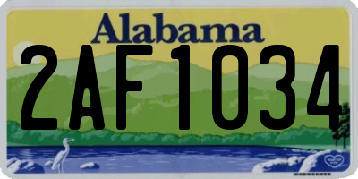 AL license plate 2AF1034