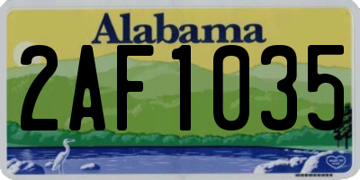 AL license plate 2AF1035