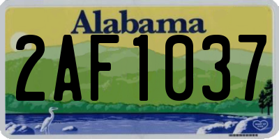 AL license plate 2AF1037