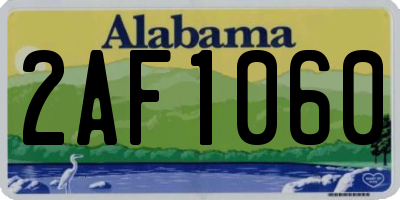 AL license plate 2AF1060