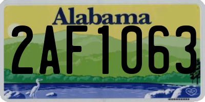 AL license plate 2AF1063