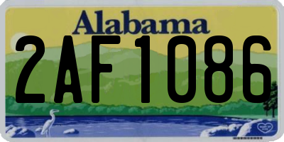 AL license plate 2AF1086