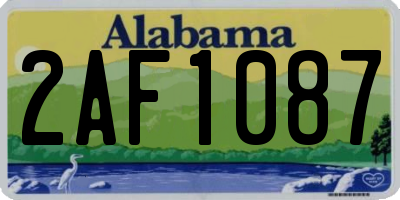 AL license plate 2AF1087