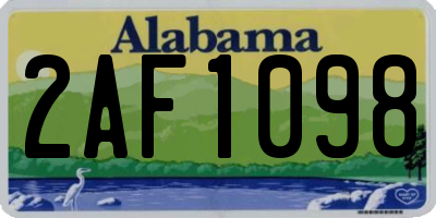 AL license plate 2AF1098