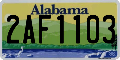 AL license plate 2AF1103