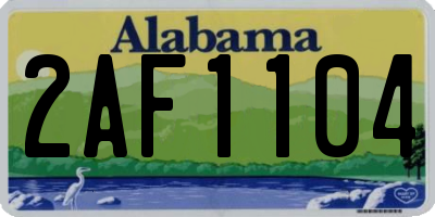 AL license plate 2AF1104