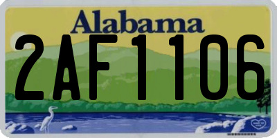 AL license plate 2AF1106