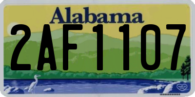 AL license plate 2AF1107