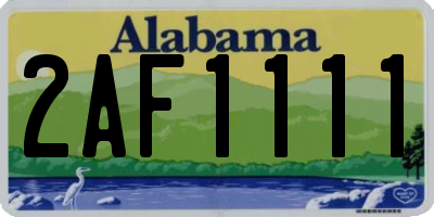 AL license plate 2AF1111