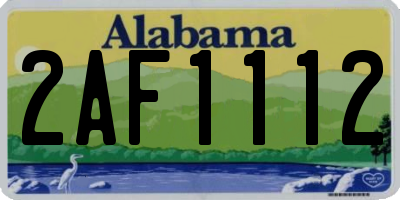 AL license plate 2AF1112