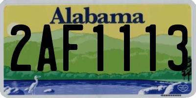 AL license plate 2AF1113