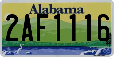 AL license plate 2AF1116