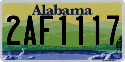 AL license plate 2AF1117