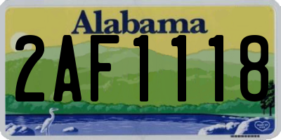 AL license plate 2AF1118