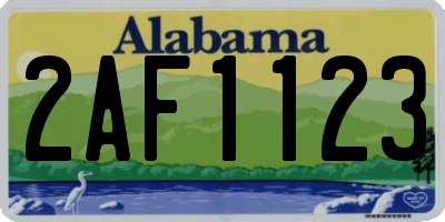 AL license plate 2AF1123