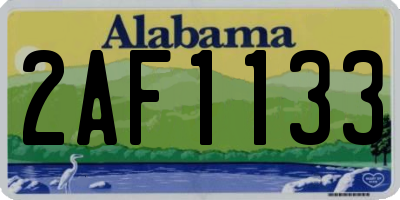AL license plate 2AF1133