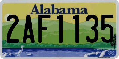 AL license plate 2AF1135