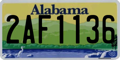 AL license plate 2AF1136