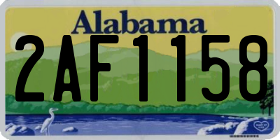 AL license plate 2AF1158