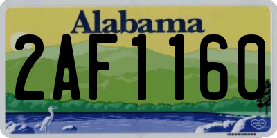 AL license plate 2AF1160