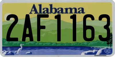 AL license plate 2AF1163
