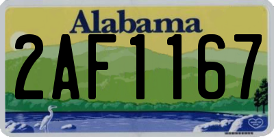 AL license plate 2AF1167